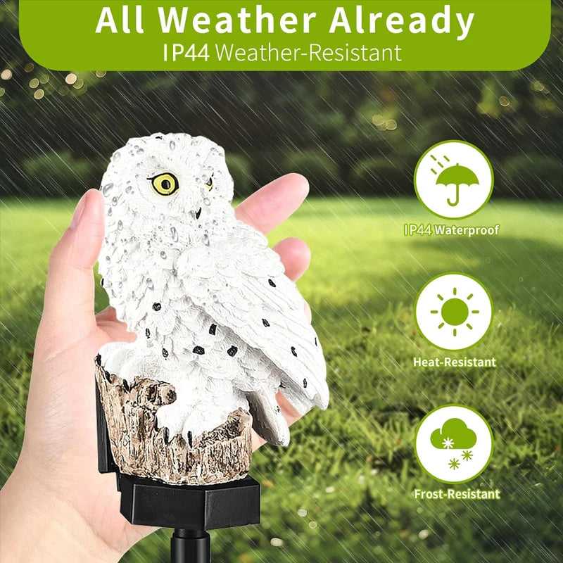 2pcs Solar-Powered LED Owl Garden