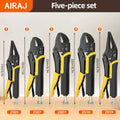 5 pcs Locking Pliers Set Quick Release Curved Mouth Powerful Pliers Versatile Tool