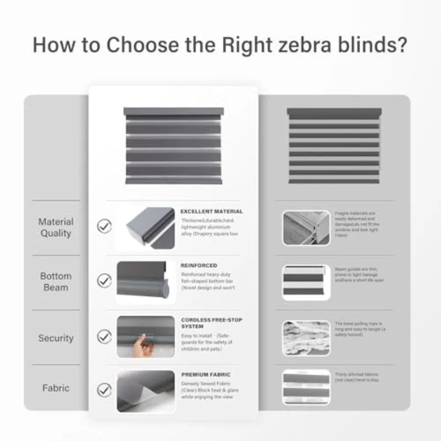 Cordless Zebra Blinds for Windows