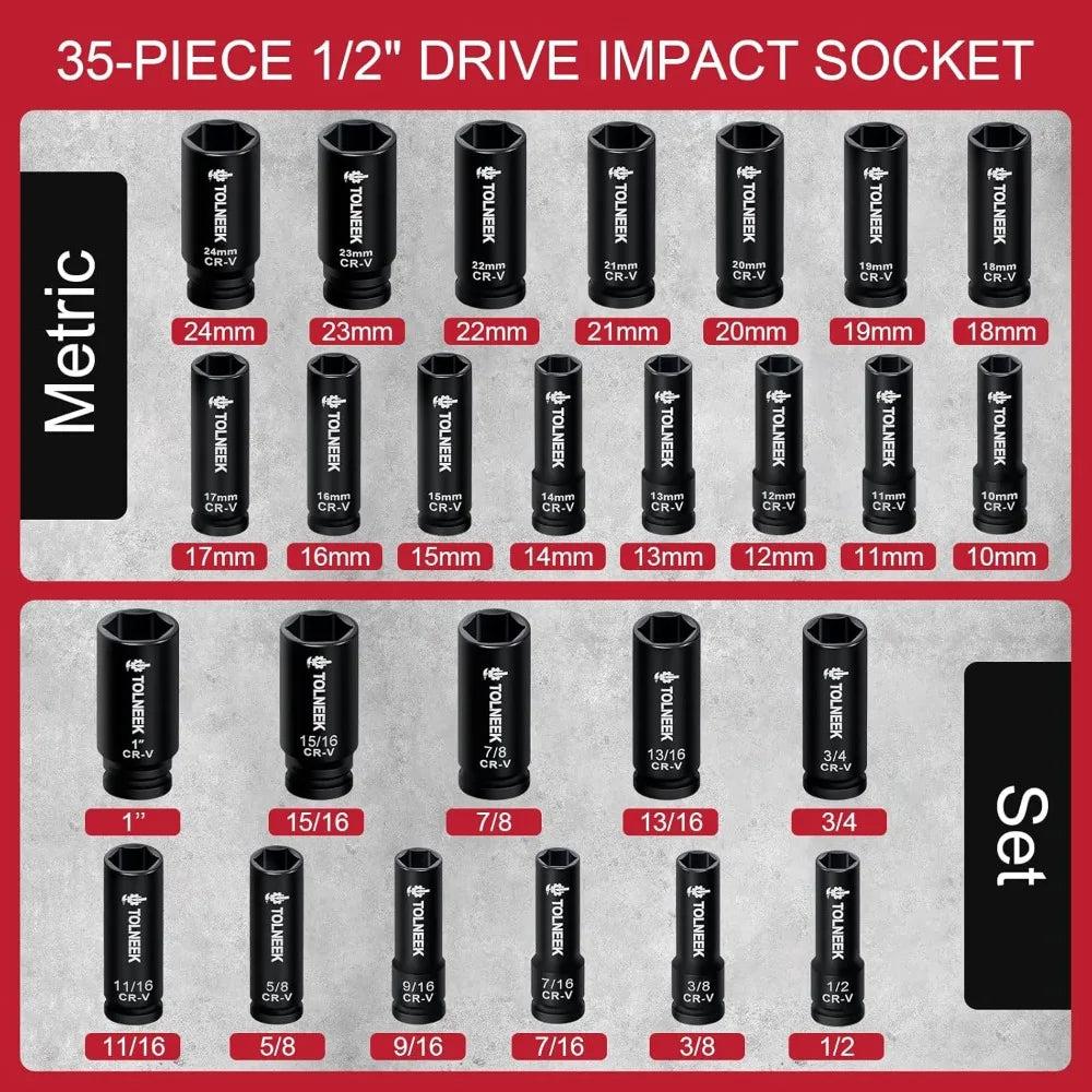 63-Piece 1/2" Drive Impact Socket Set