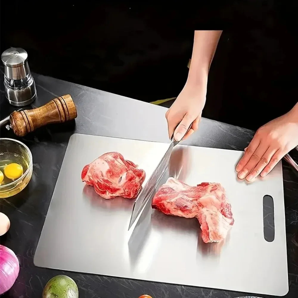 Titanium Alloy Cutting Board Heavy Duty Double Sided Kitchen Chopping Board for Meat Vegetables Cheese Durable Hygienic