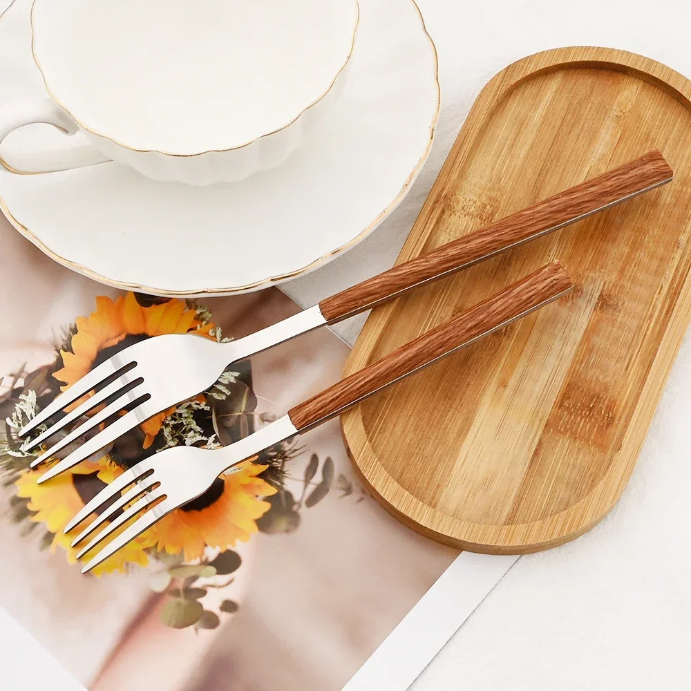 Wooden Handle Cutlery Set