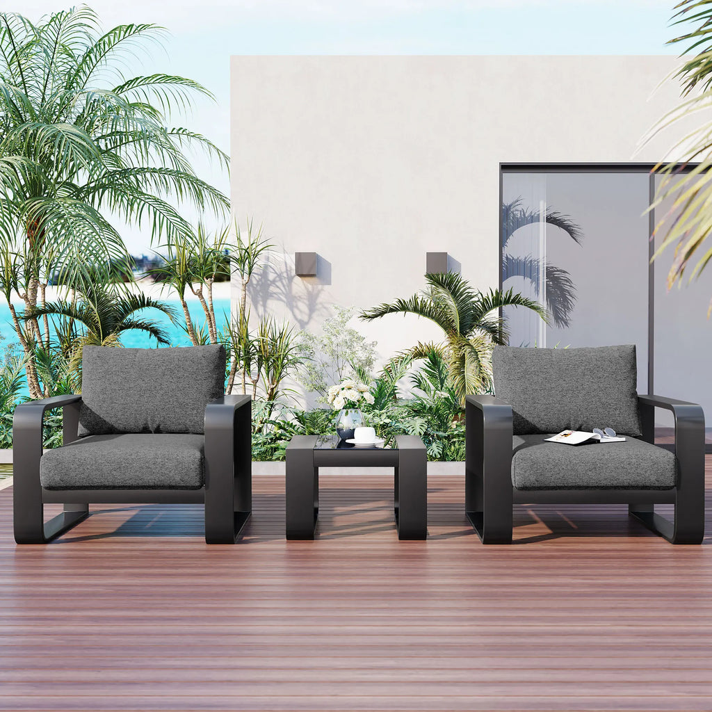 3-pieces Aluminum Frame Patio Furniture