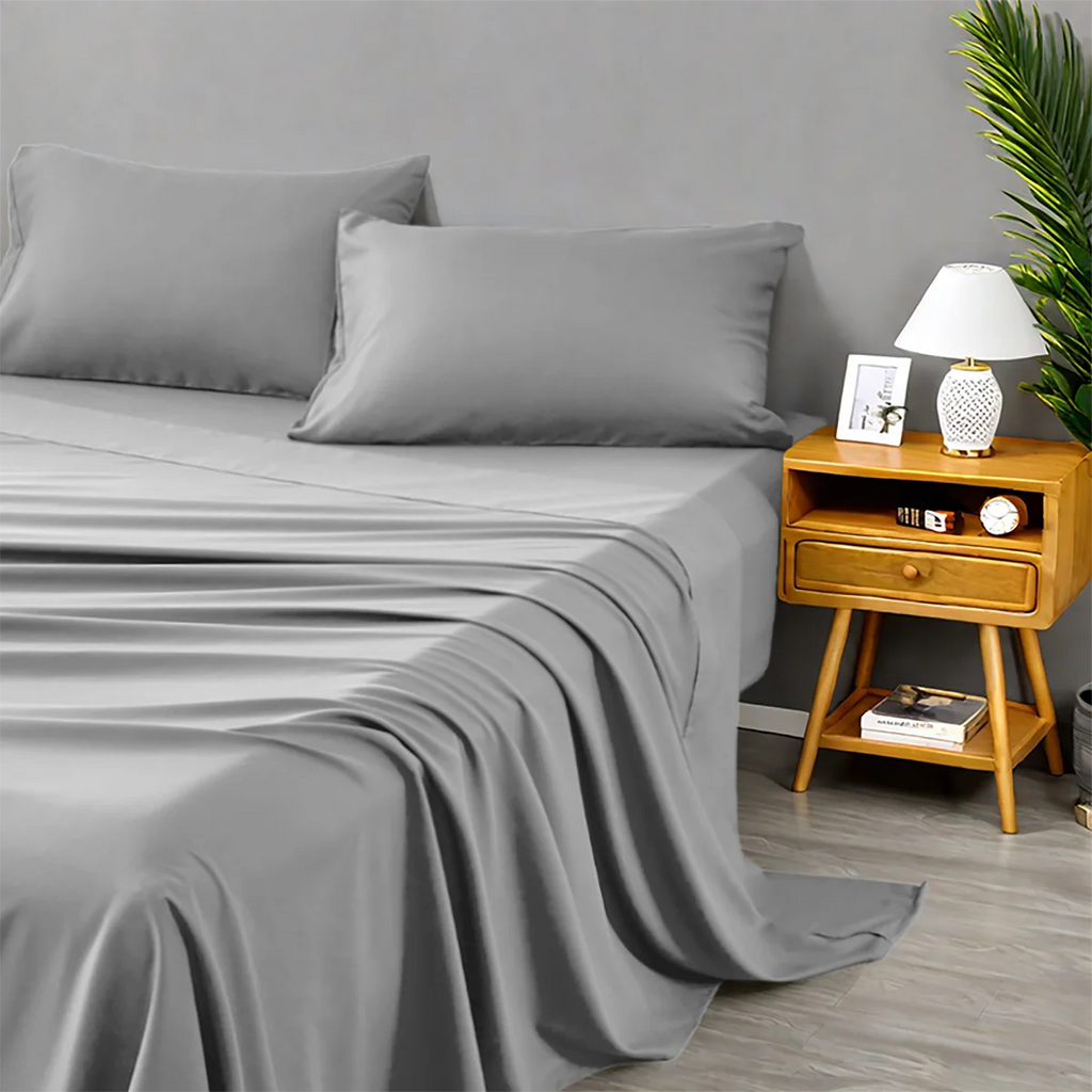 3/4Pcs soft solid color home bedding set
