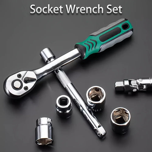 12PCS Ratchet Socket Wrench 3/8 Inch Drive