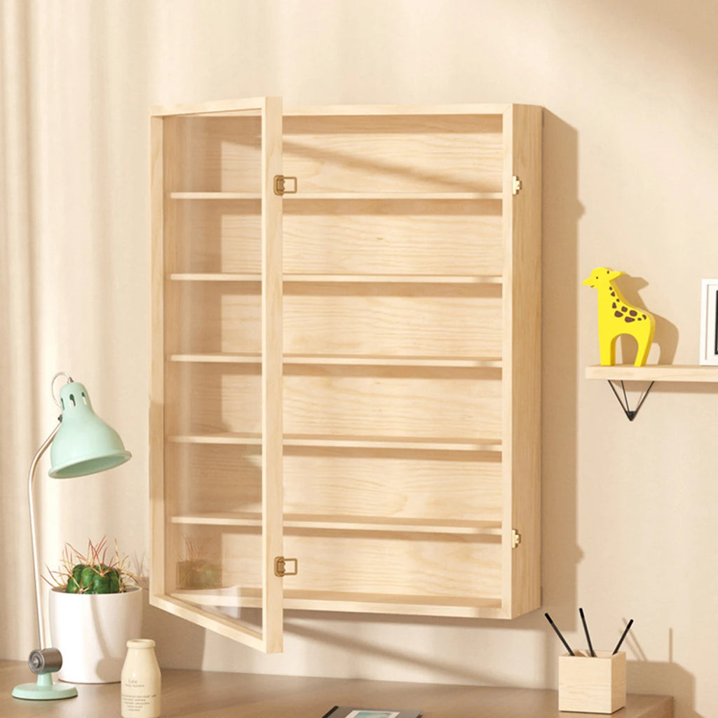 6 Layers Solid Wood Wall Mounted Cabinet