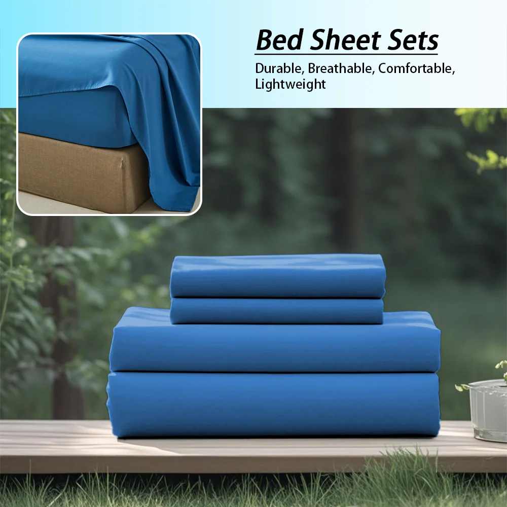 3/4Pcs soft solid color home bedding set