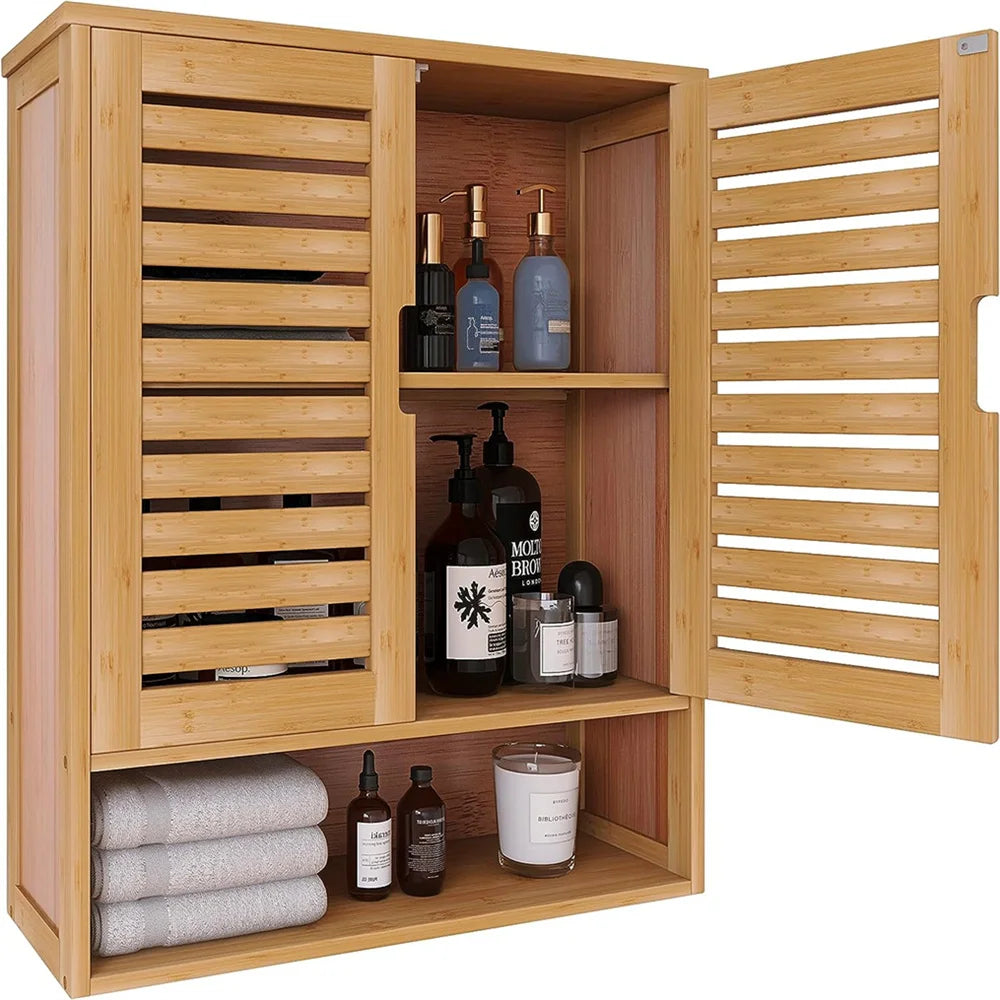 Natural Bamboo  Cabinet Wall Mounted