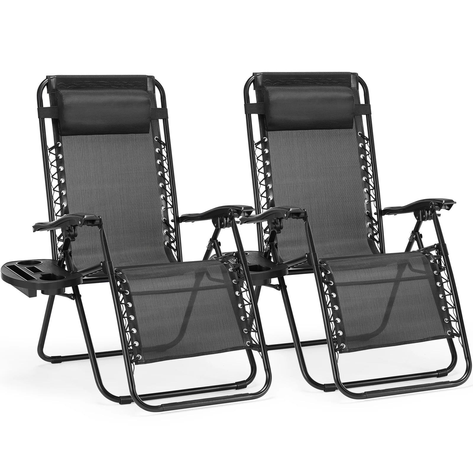 JHK Zero Gravity Set of 2 Portable Recliner Camping Chair