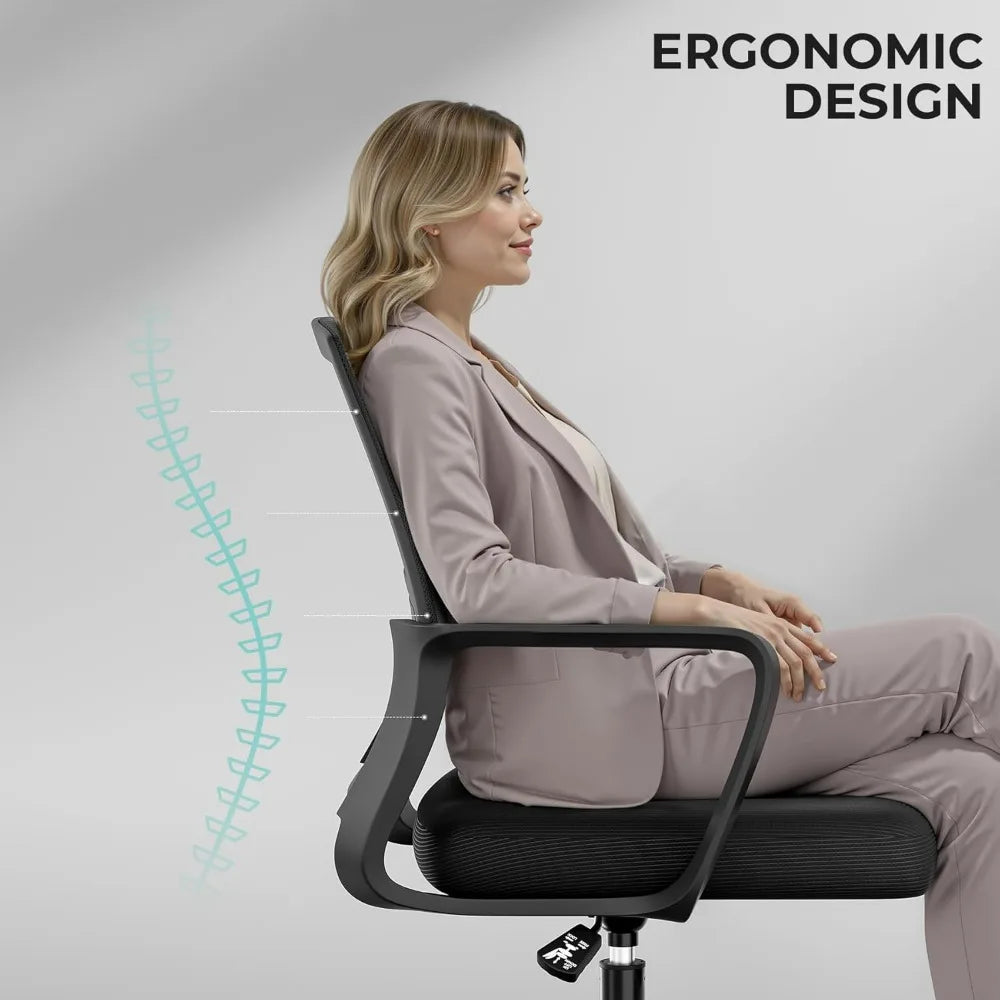 SUKIDA Mid-Back Upholstery Mesh Office Chair