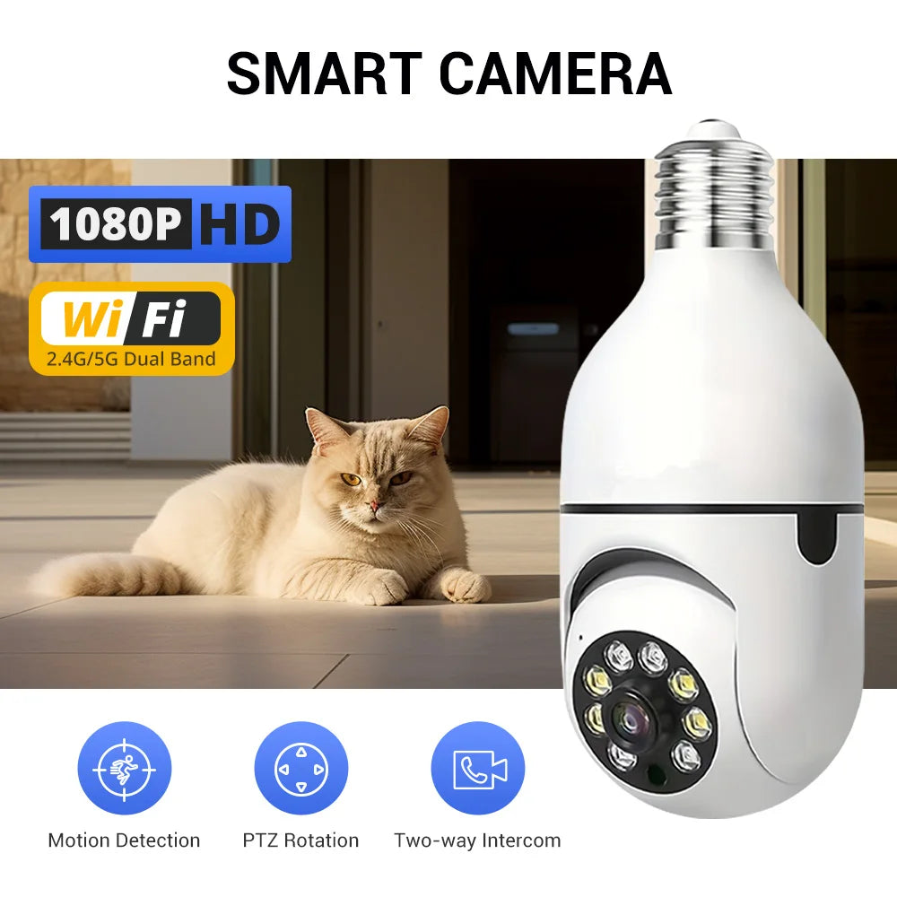 Light Bulb Security Cameras Outdoor Wireless WiFi Camera