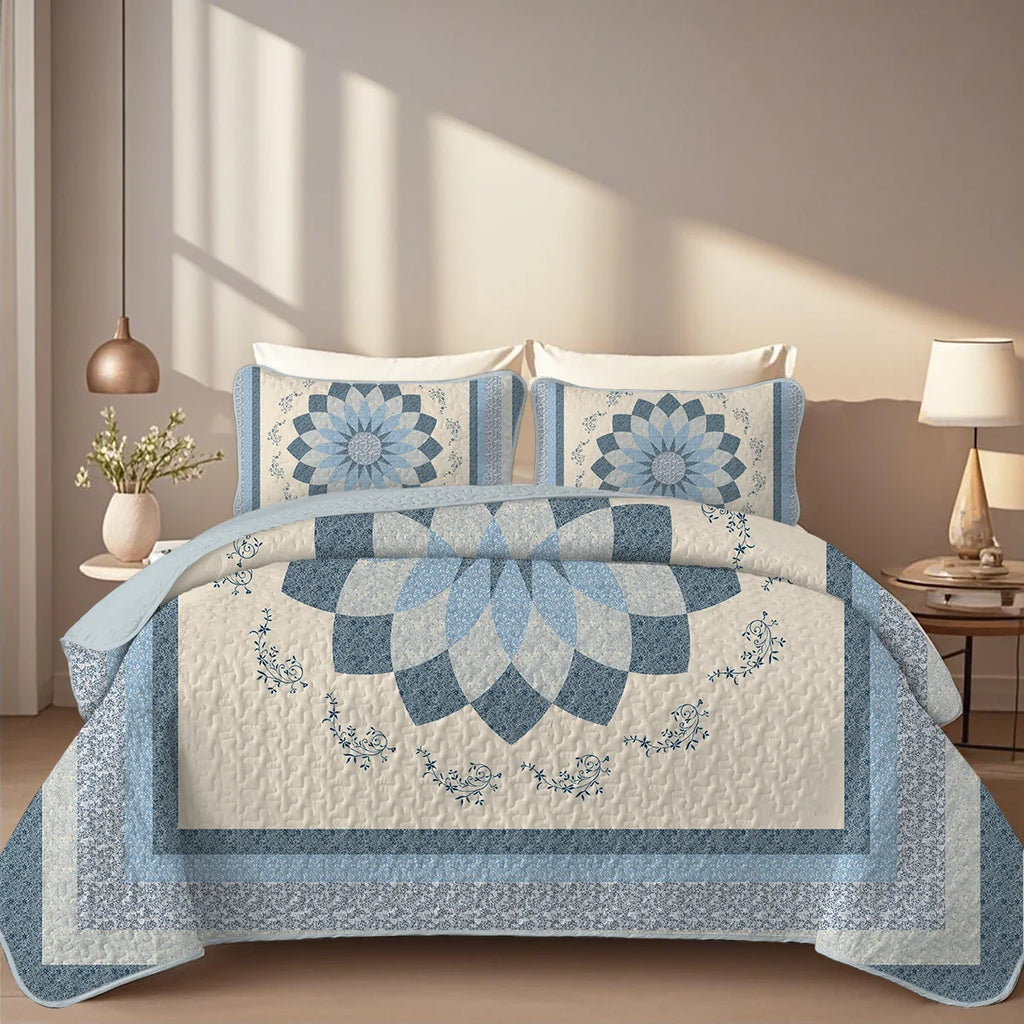 2/3-Piece Floral Printed Quilt Set