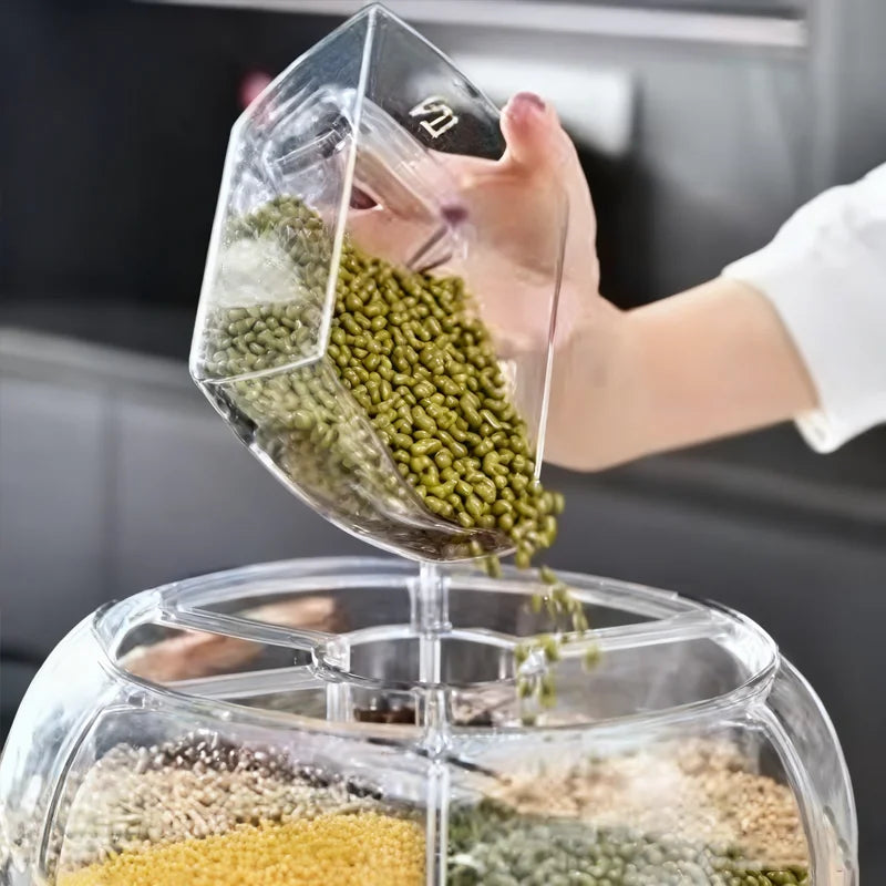 360 Degree Rotating Rice Dispenser Sealed Dry Cereal