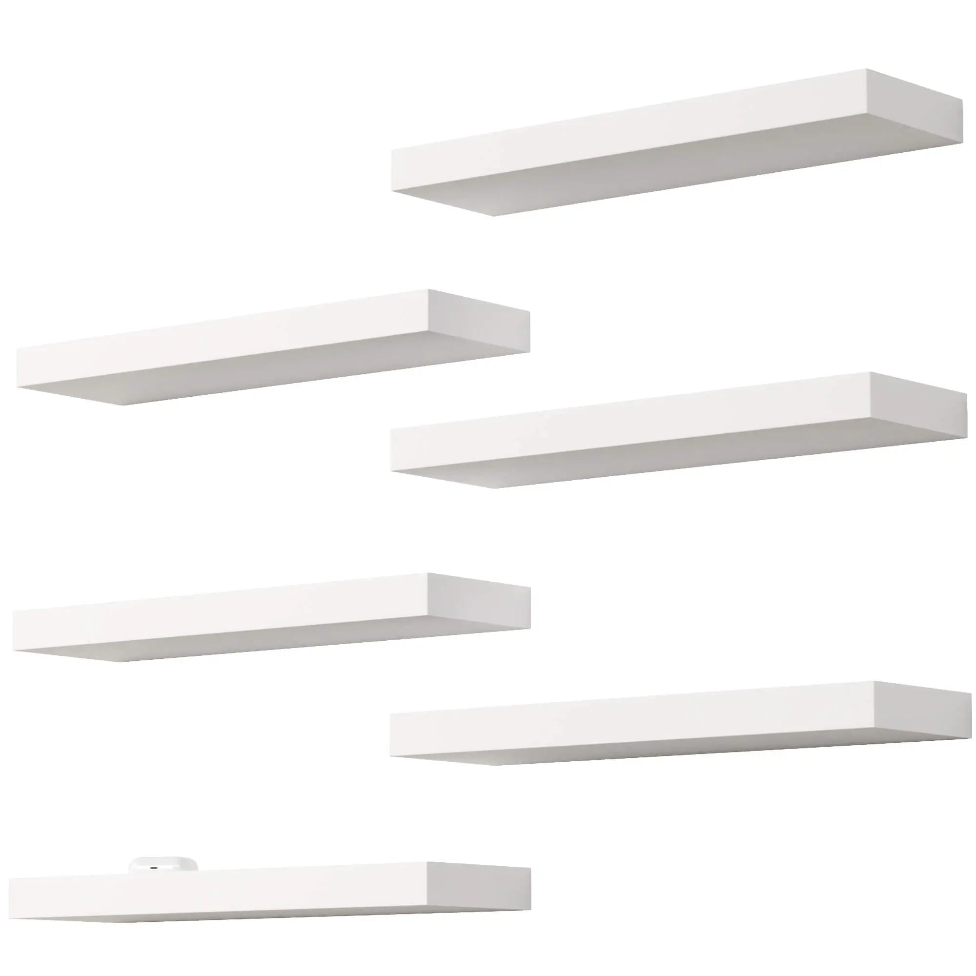 White 6Pcs Floating Shelves