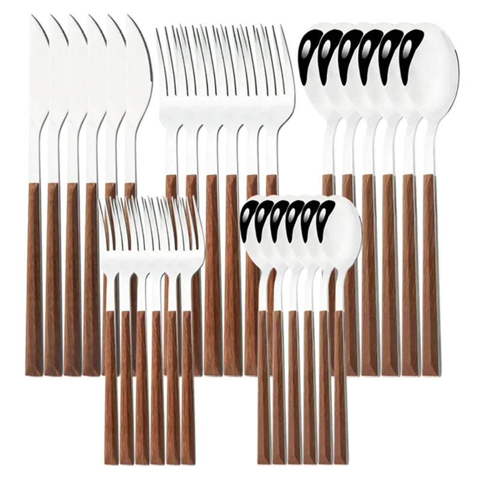 Wooden Handle Cutlery Set