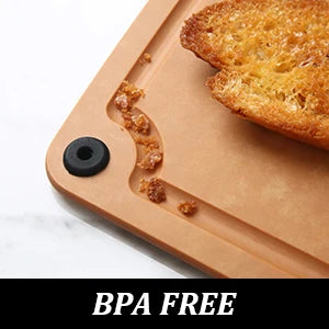 2pk Pine fiber Cutting Board Family Sized Durable Antibacterial Mildew Resistant Easy to Clean Dishwasher Safe