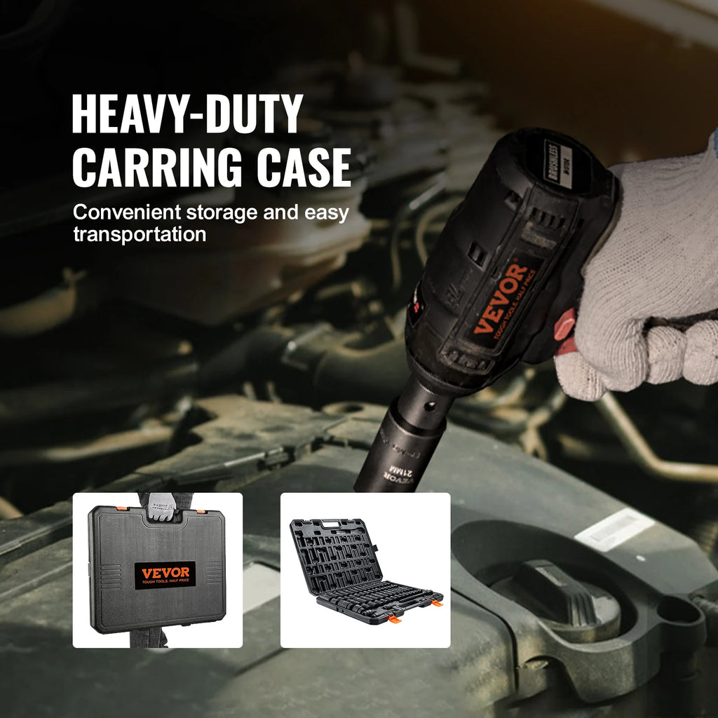 1/2" Drive Impact Socket Set  6 Point Cr-V Alloy Steel