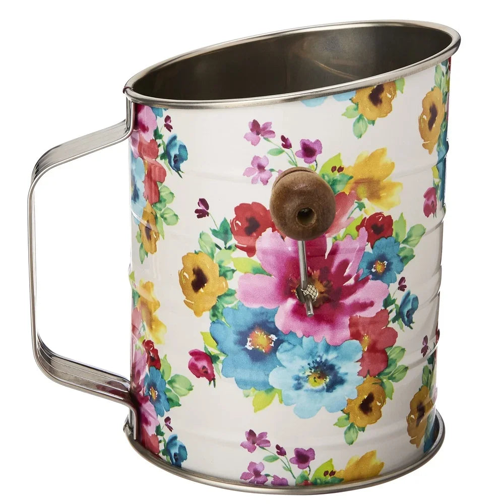 Stainless Steel 3-Cup Hand Crank Flour Sifter