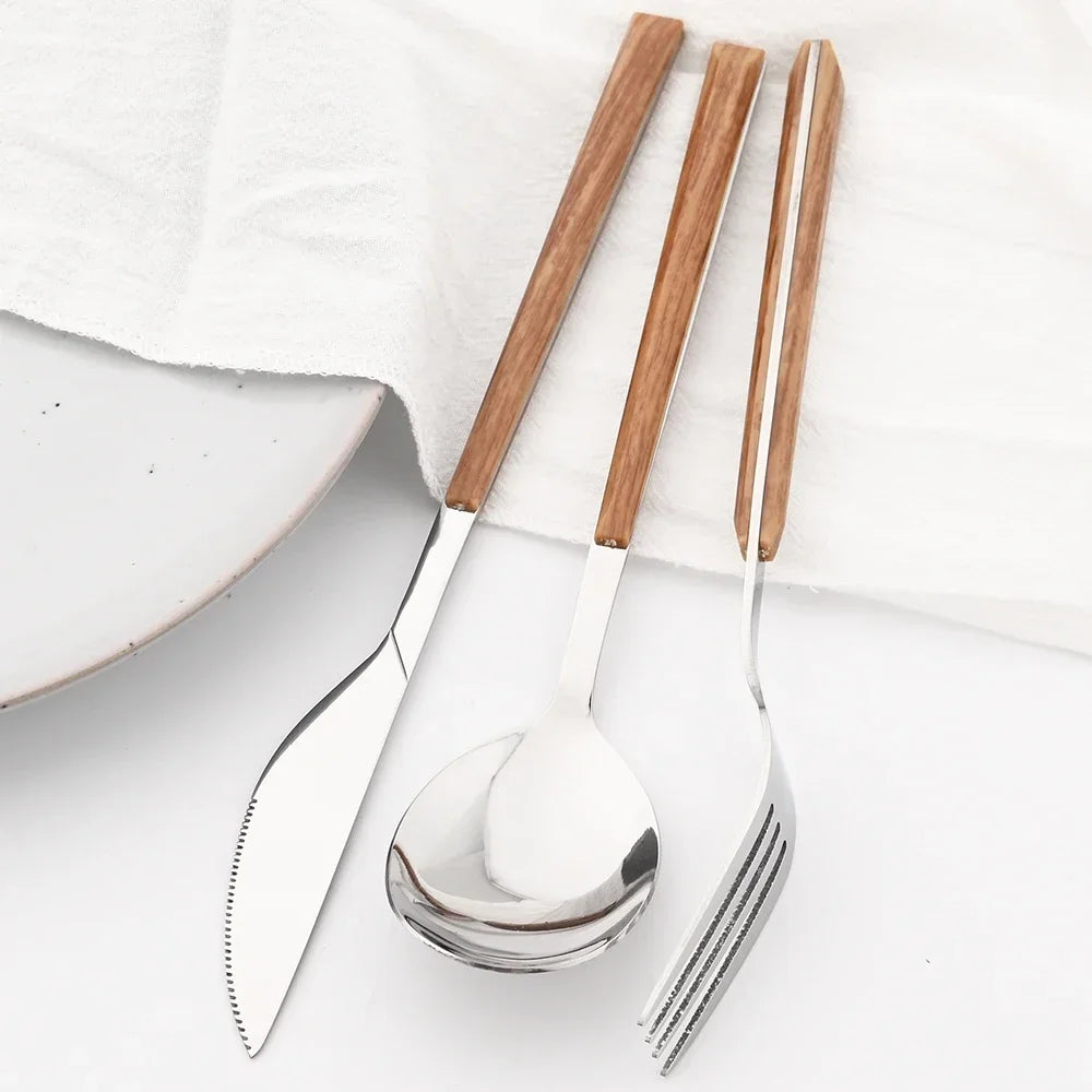 Wooden Handle Cutlery Set