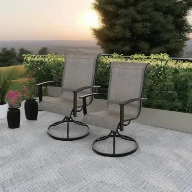 Outdoor Swivel Dining Chairs Set of 2