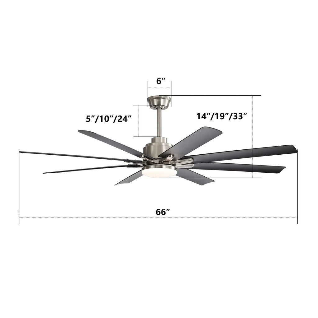 Modern 66-inch Ceiling fan with LED