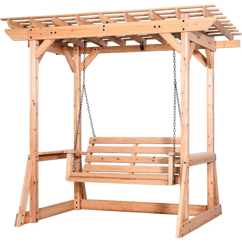 Outdoor Pergola Swing 8x5ft