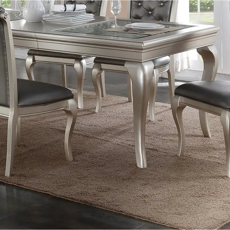 7pc Rect. Glass Dining Table Set