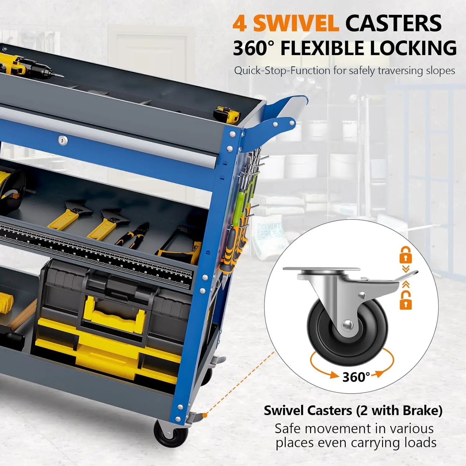 3 Tier Rolling Tool Cart on Wheels