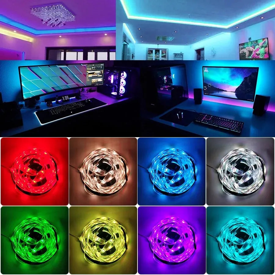 30leds/m 5050 Led Strip 5M LED Strip Light led ribbon 15M 20M 30M rgb led diode tape Bluetooth Controller power adapter for Home