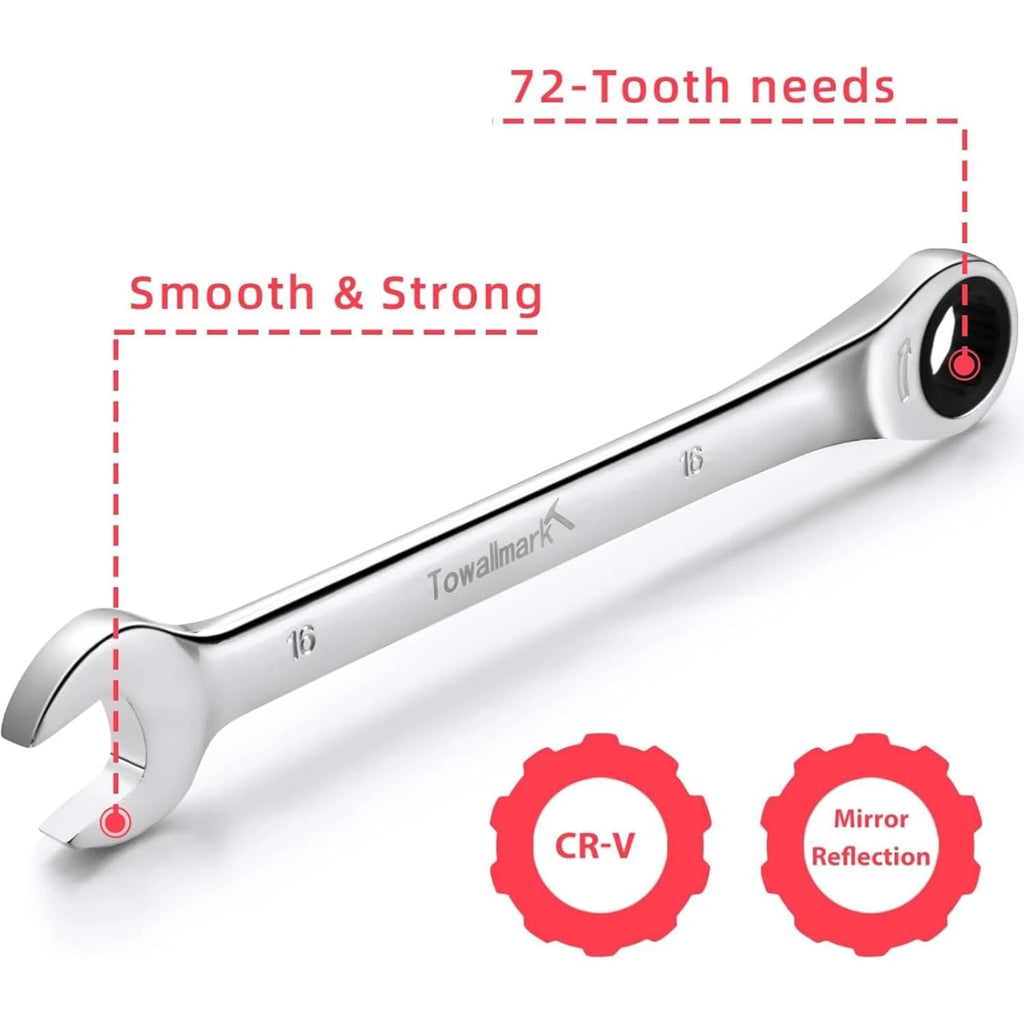 Ratcheting Wrench Set 14pcs, Metric