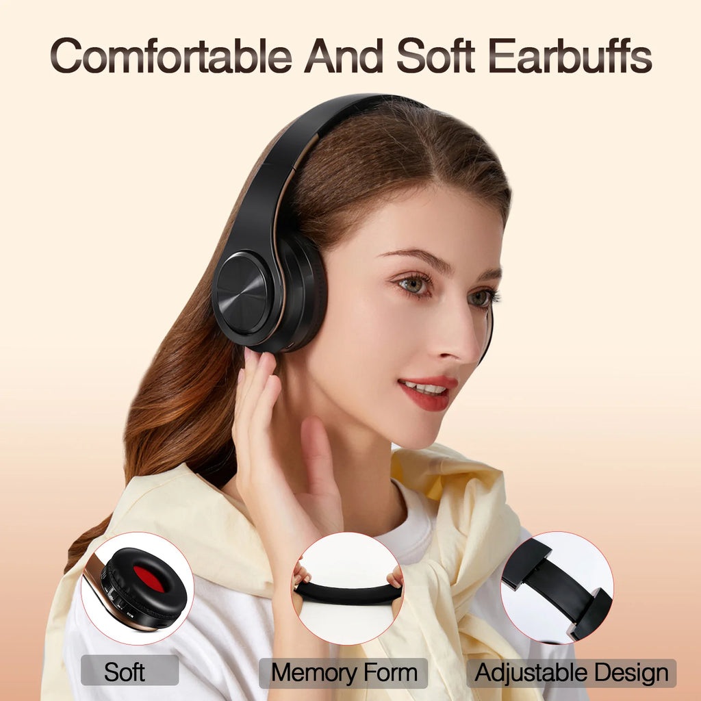 Men Gift Gold Wireless Headphones Bluetooth Earphone
