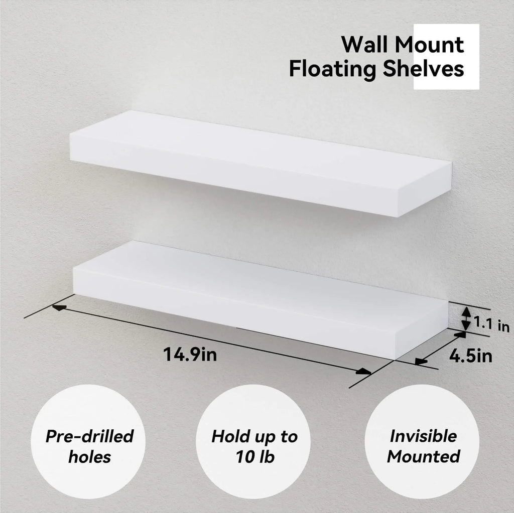 White 6Pcs Floating Shelves