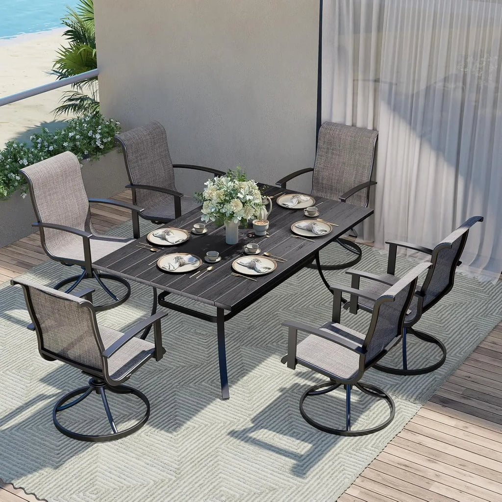 Outdoor Swivel Dining Chairs Set of 2