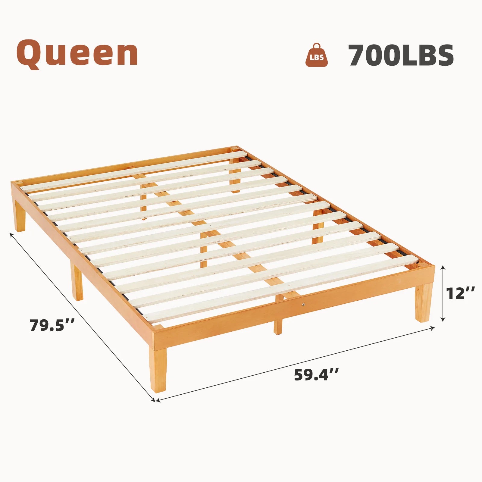 Queen Solid Wood Bed Frame