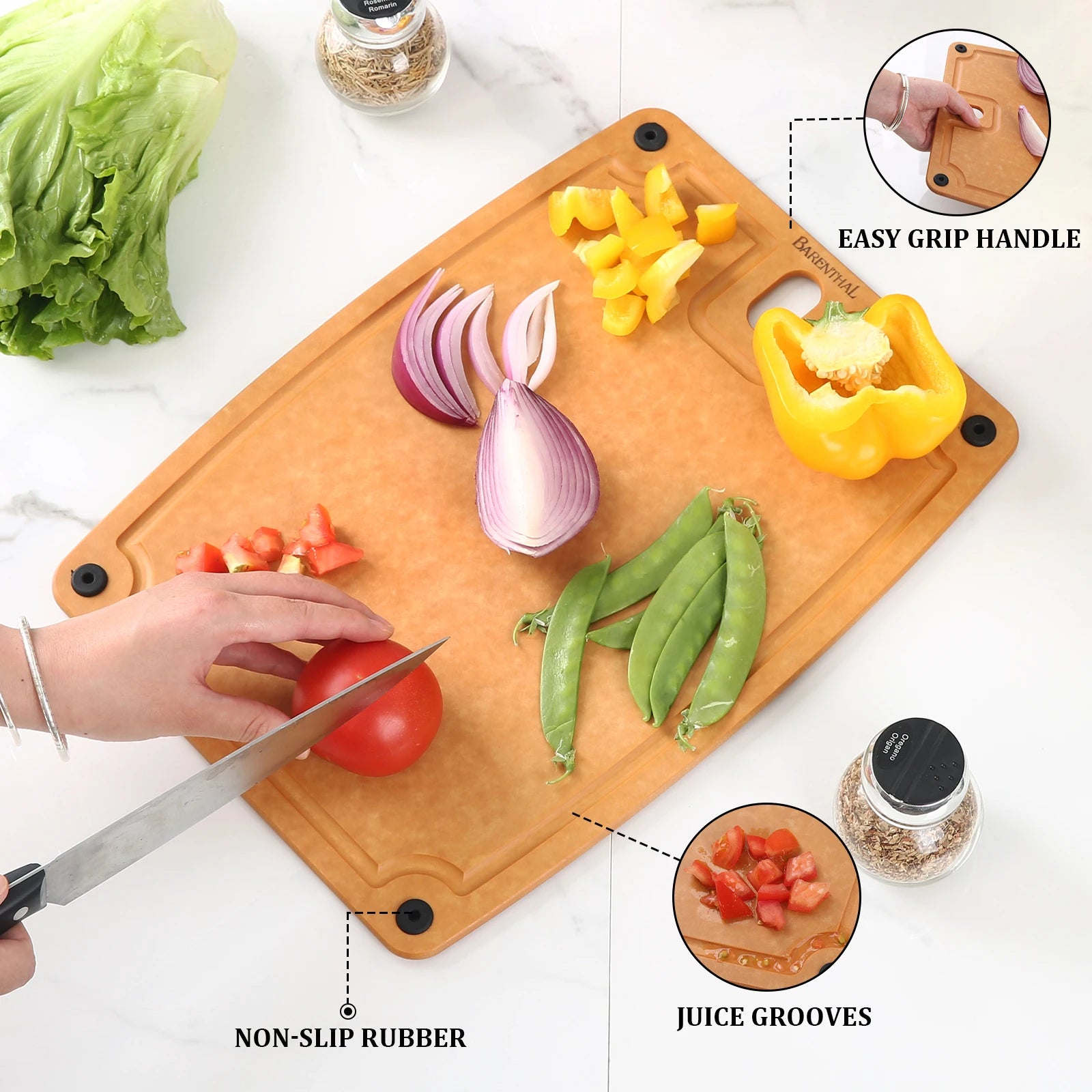 2pk Pine fiber Cutting Board Family Sized Durable Antibacterial Mildew Resistant Easy to Clean Dishwasher Safe