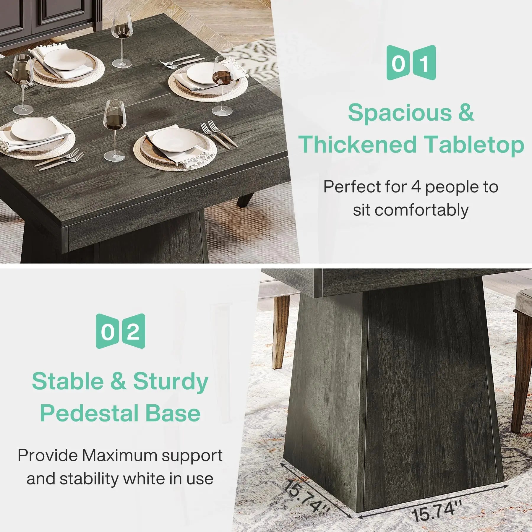 Square Dining Table for 4