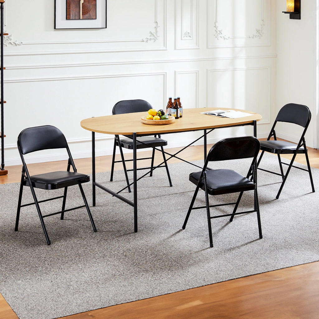 Leather Padded Folding Chair 4 Pack