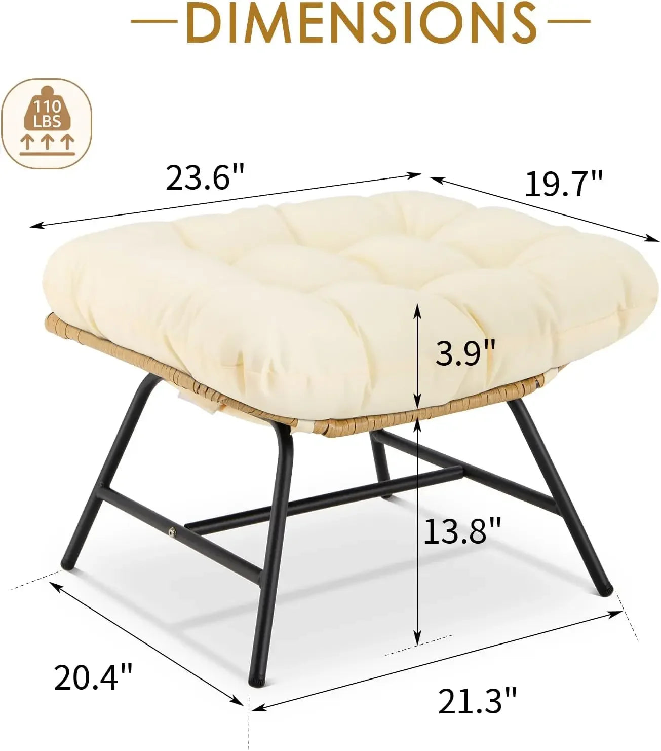 Indoor Outdoor Ottoman Set of 2,
