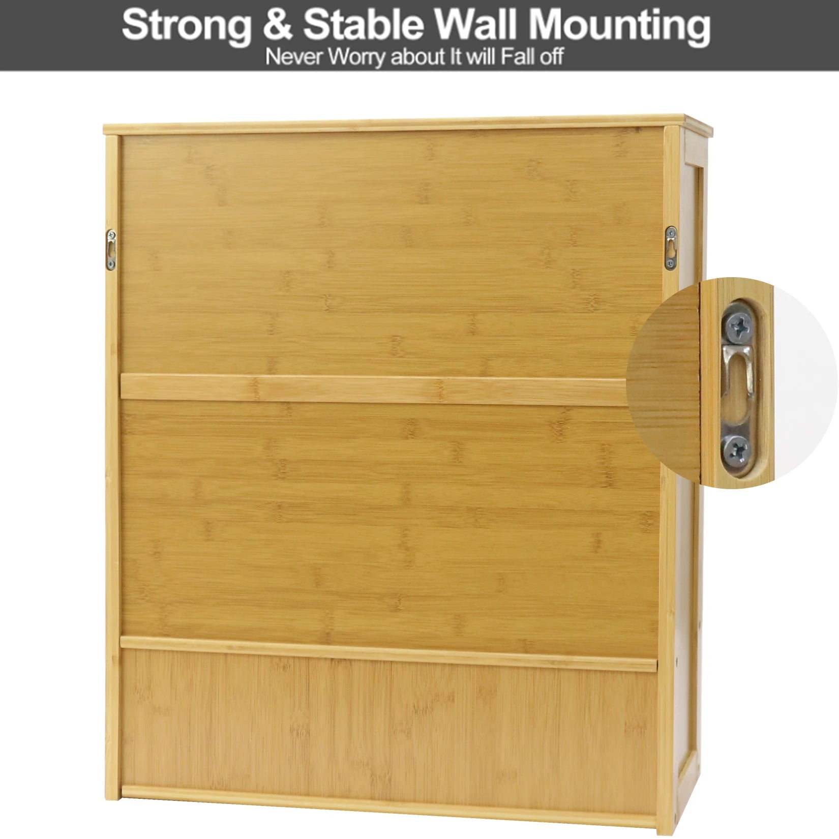 Natural Bamboo  Cabinet Wall Mounted