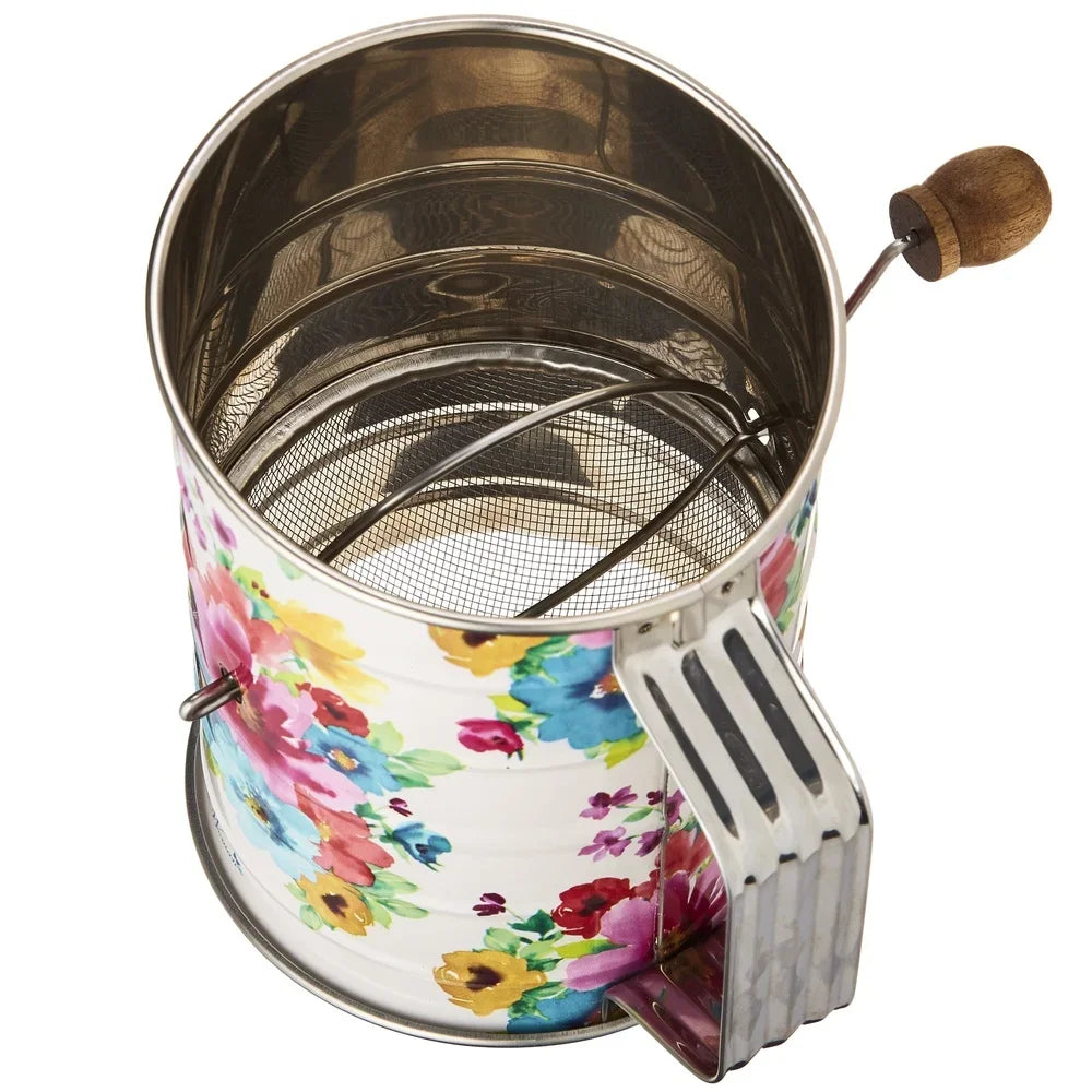 Stainless Steel 3-Cup Hand Crank Flour Sifter