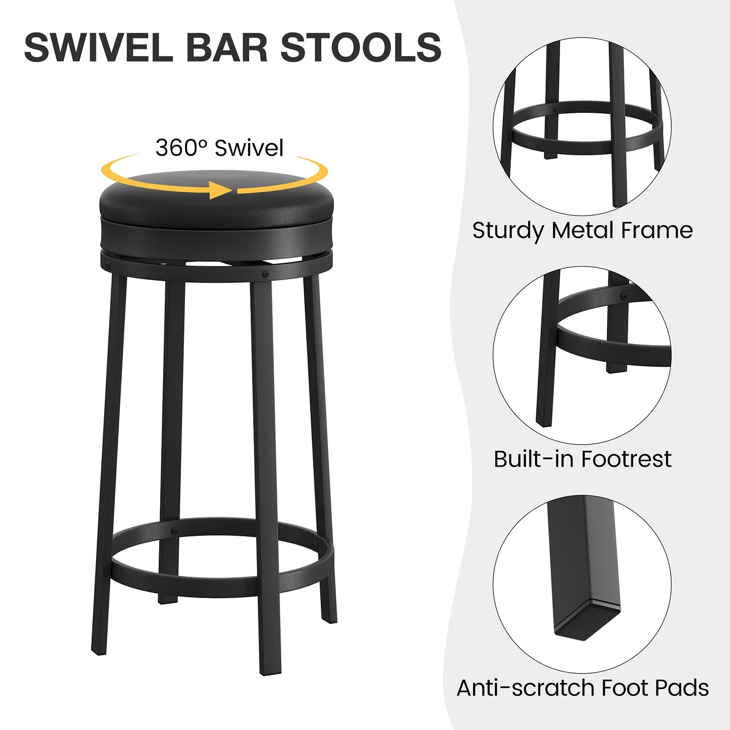 24'' Swivel Bar Stools