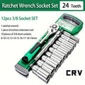 12PCS Ratchet Socket Wrench 3/8 Inch Drive