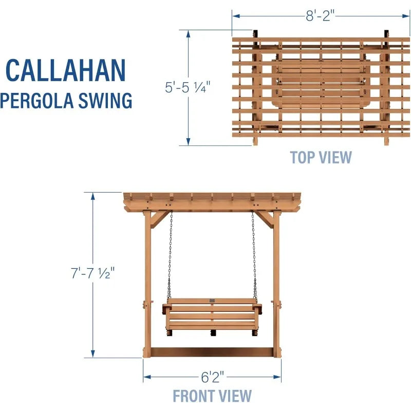 Outdoor Pergola Swing 8x5ft