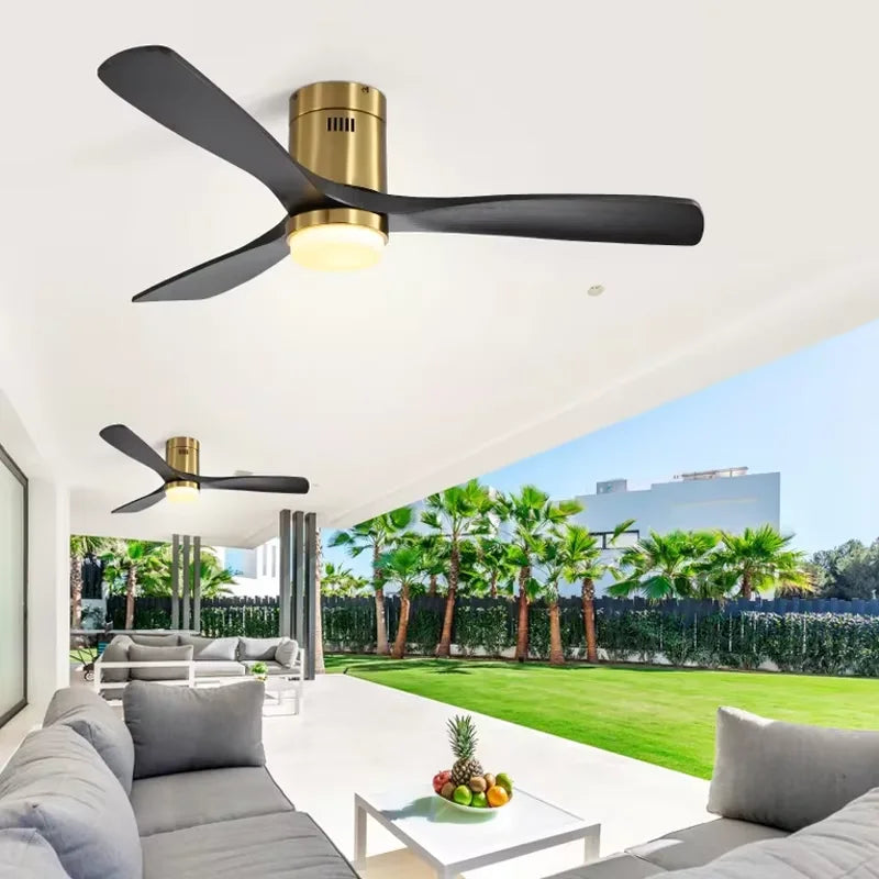 Hot sale Modern 52-inch ceiling fan with LED DC 6-speed high wind speed with remote control