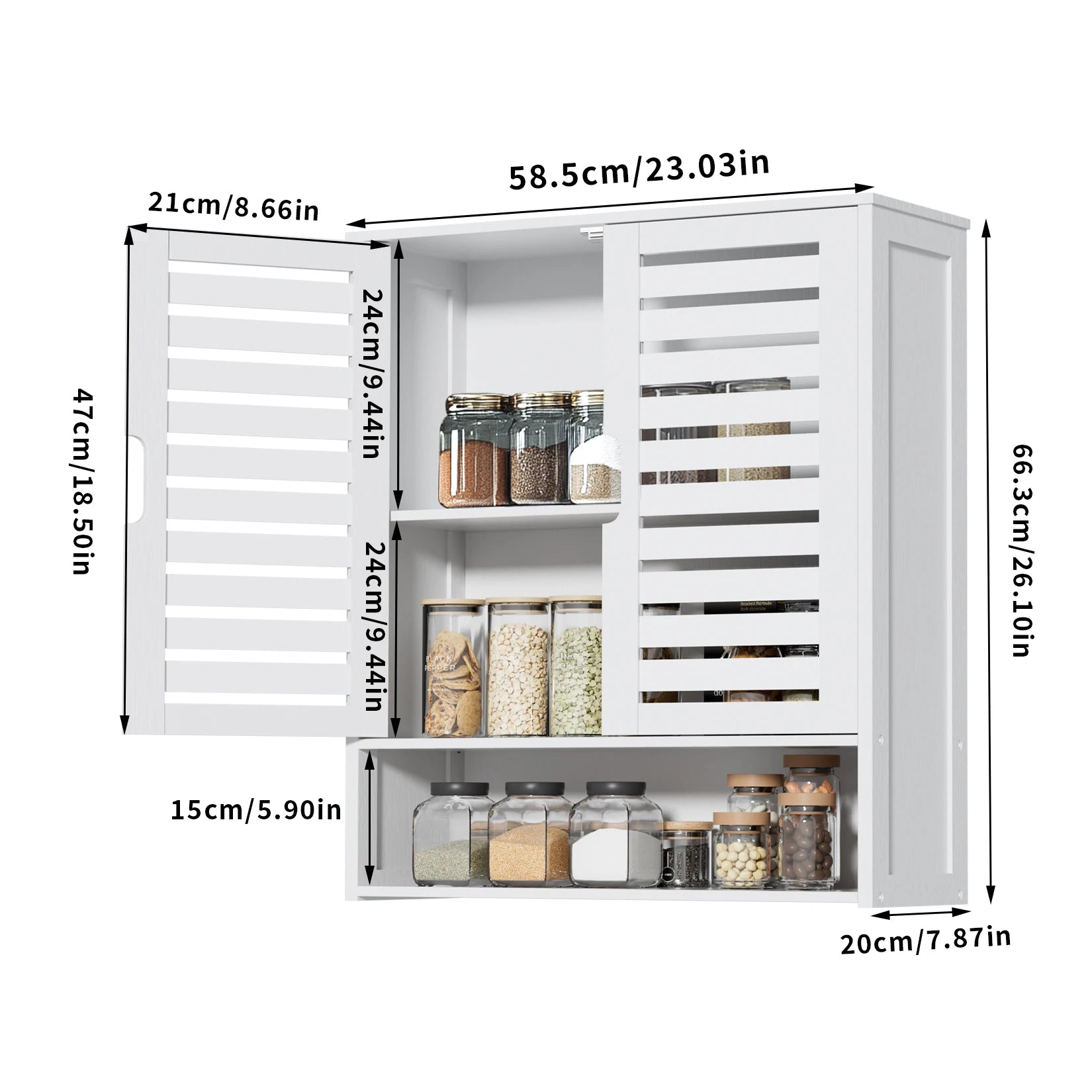 Natural Bamboo  Cabinet Wall Mounted