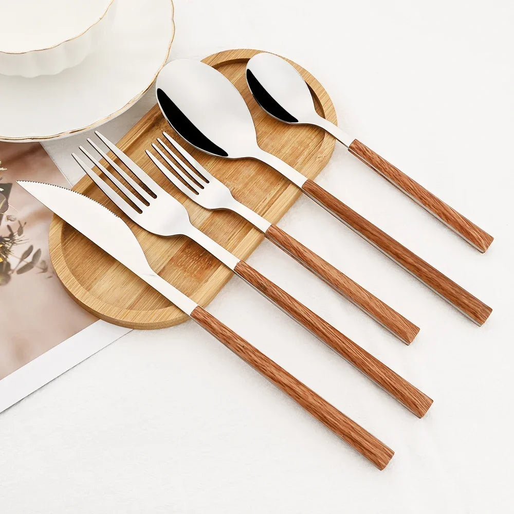 Wooden Handle Cutlery Set