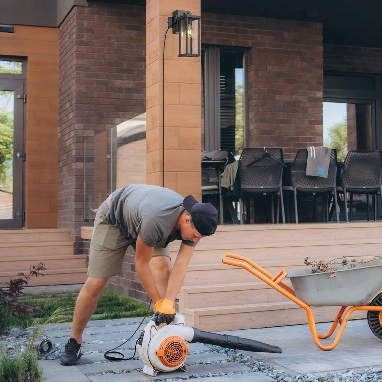 Porch Light With GFCI Outlet