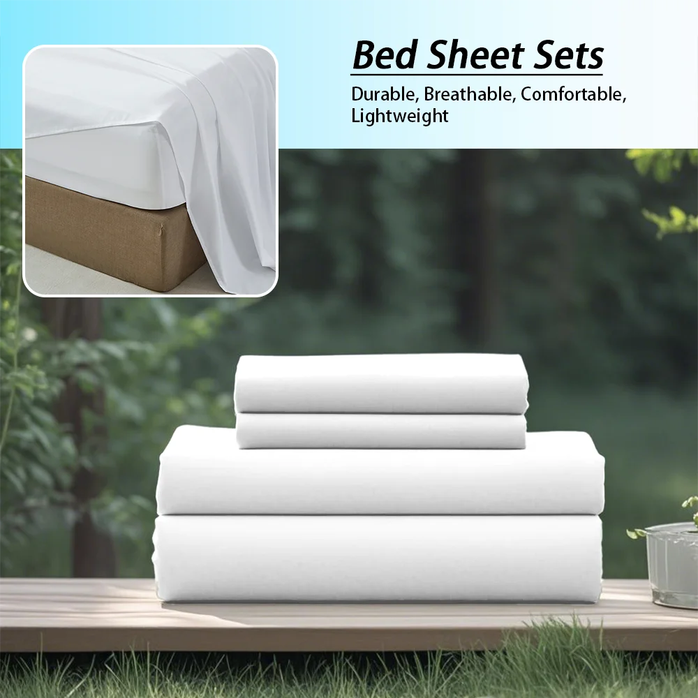 3/4Pcs soft solid color home bedding set