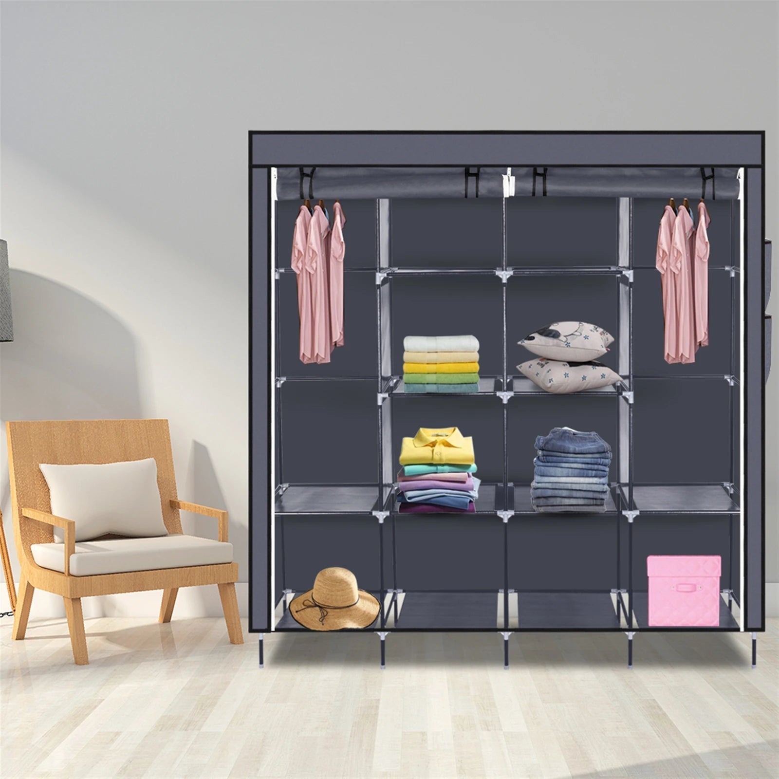 67" Clothes Closet Portable Wardrobe