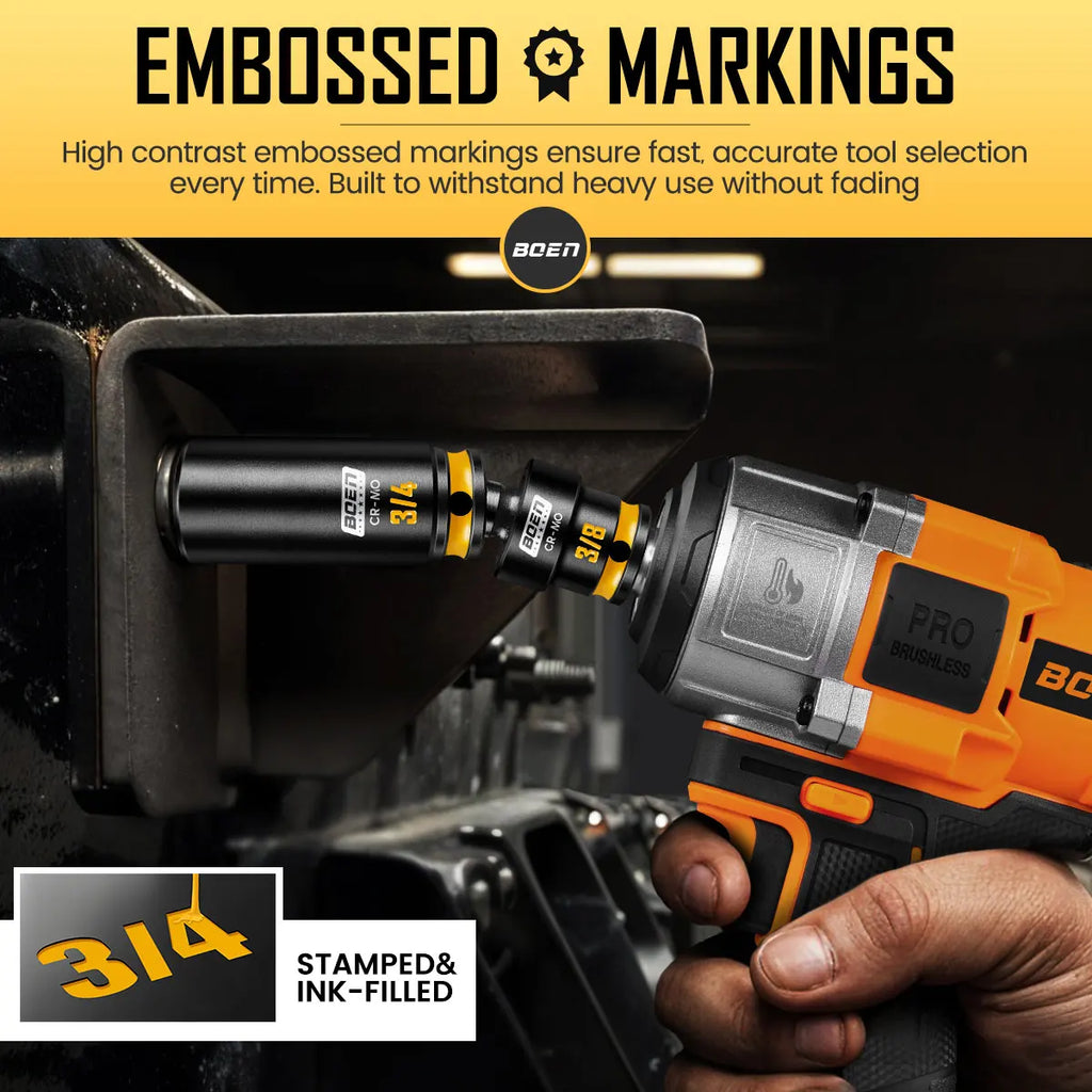 BOEN Pro 3/8" Drive Impact Socket Set